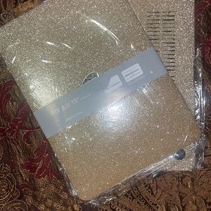 BRAND NEW GLITTER GOLD MAC AIR 13 CASE/ with keypad cover